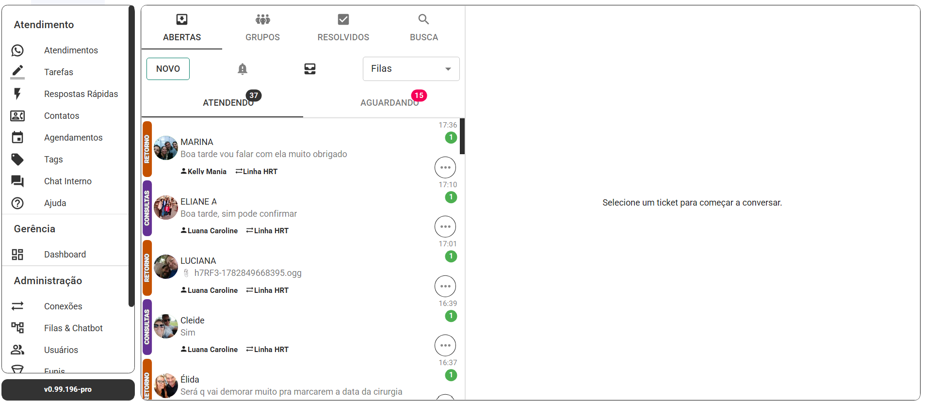 Fluxo de triagem do Chatbot WhatsApp
