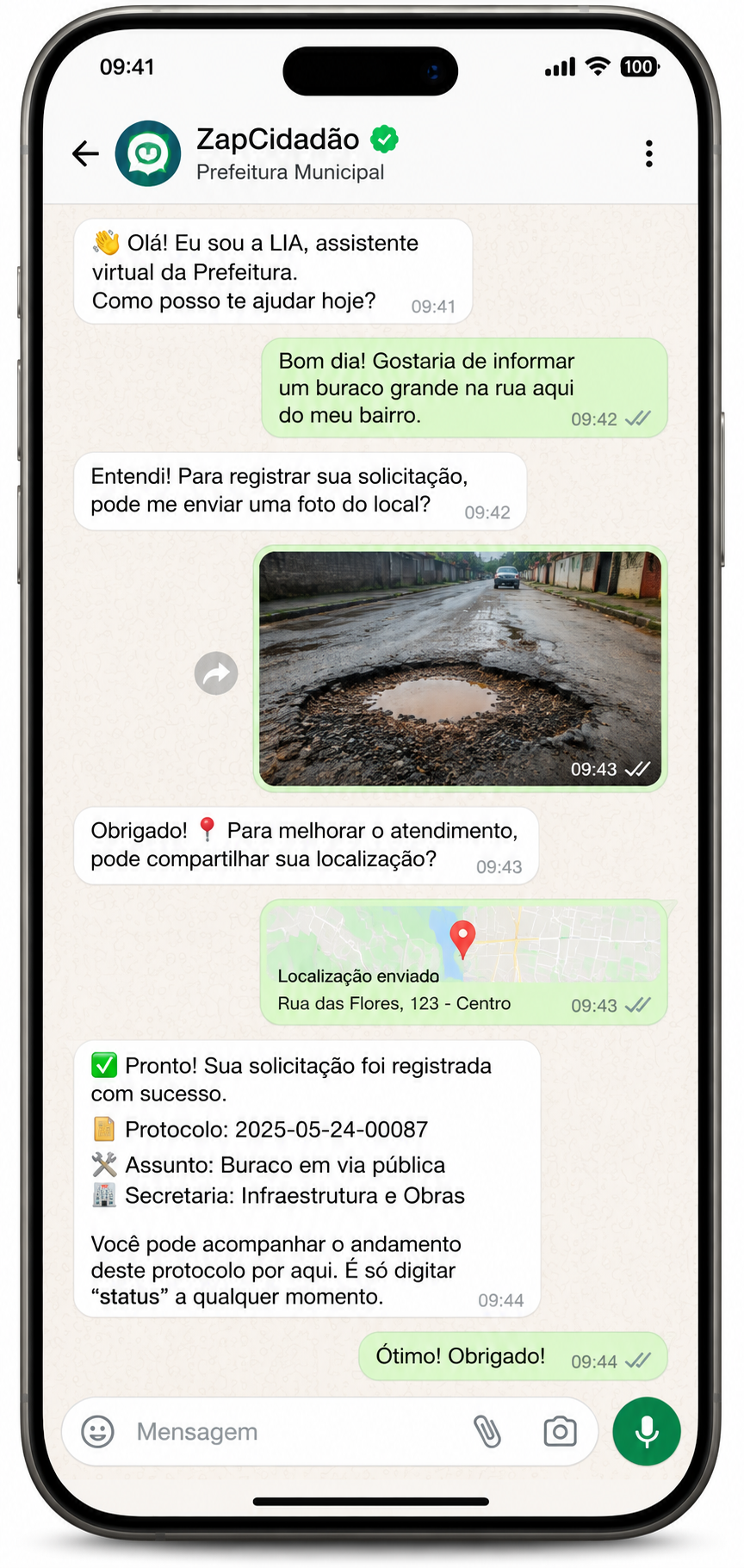 Atendimento ao cidadão pelo WhatsApp